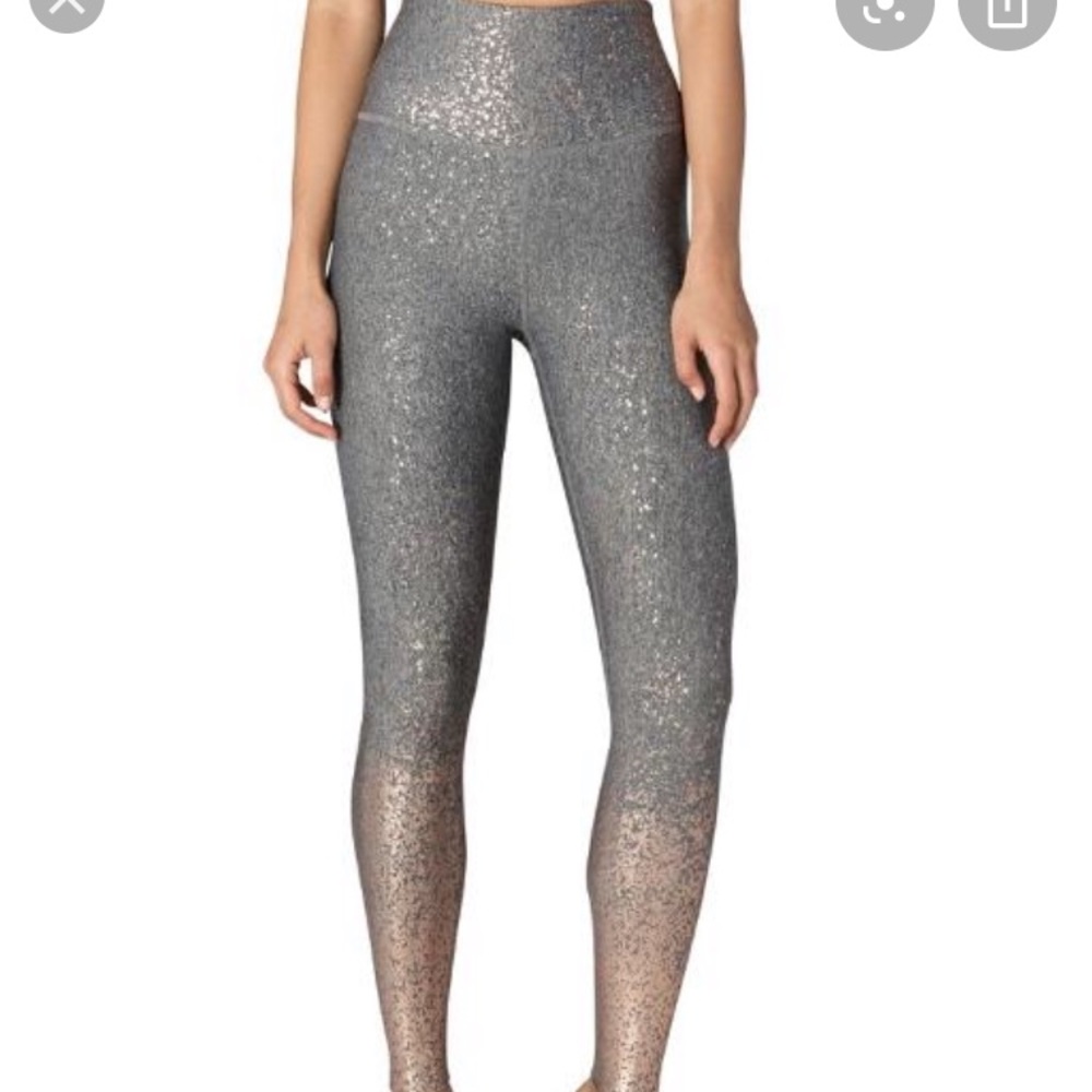 Beyond Yoga Alloy Foil Gold Ombré Grey Leggings M